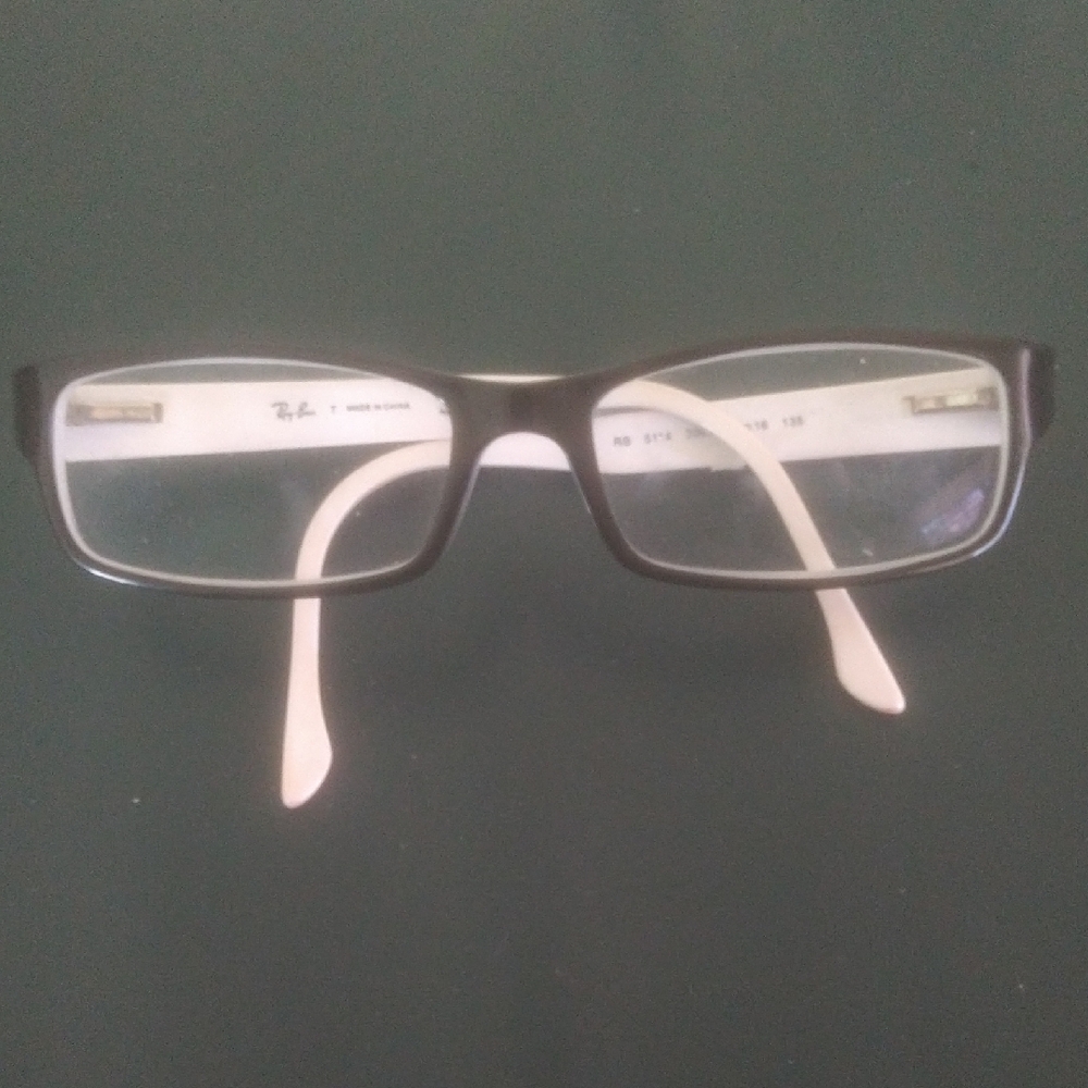 Ray-Ban Black Frame Glasses with White Temples
